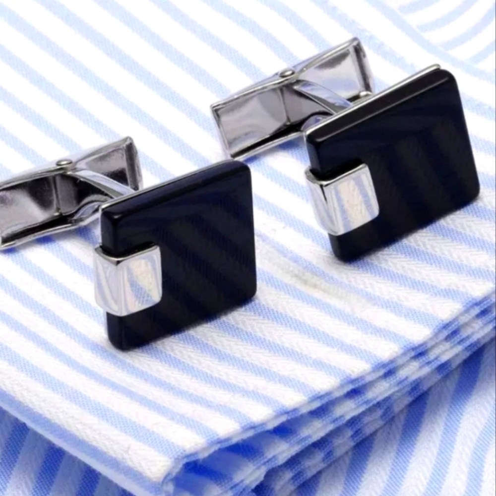 Stainless Steel Square French Cuff Links